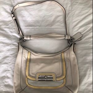 Coach cream/yellow leather purse